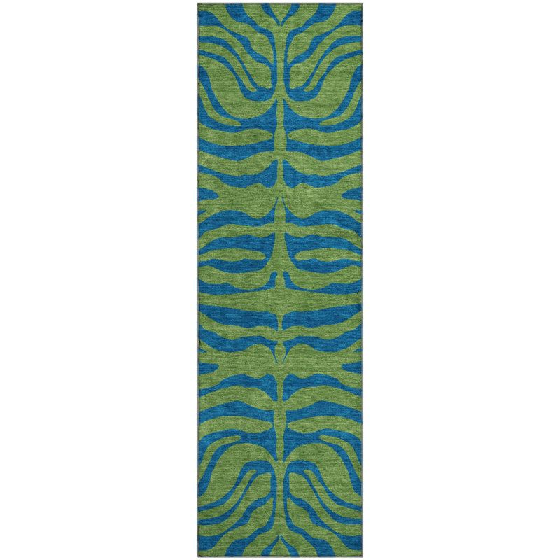 Premium Machine Washable Corum AMF1043 Animal Print Rug, Runner 2'3" x 7'6"