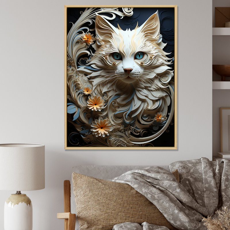 «Balinese Beauty Cat», reproduction d'art mural, H 40 po x l 30 po, Cadre naturel flottant