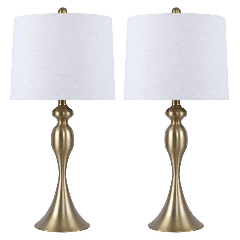 Ensemble de lampes de table 27 po Pennsylvania, Blanc, Gold Plated