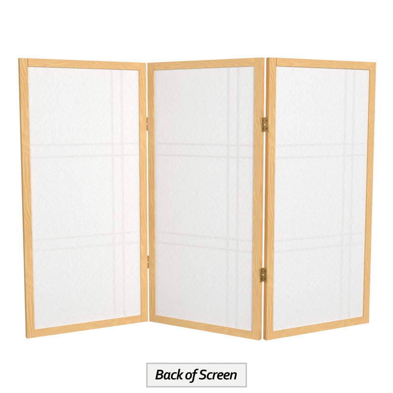 Keitez 3 ft. H Short Folding Shoji Screen, Natural, 3