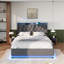 Lit tapissier avec rangement, lumières RVB et ports USB-2100095662-2100095660
