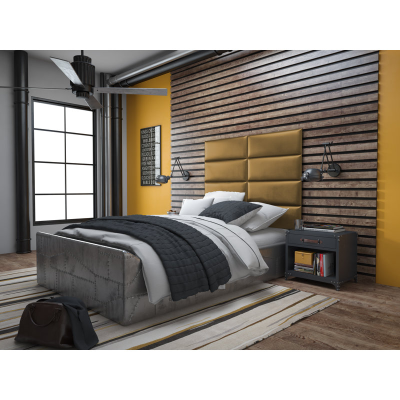Garen Upholstered Headboard, Super King (6'), Metallic Gold