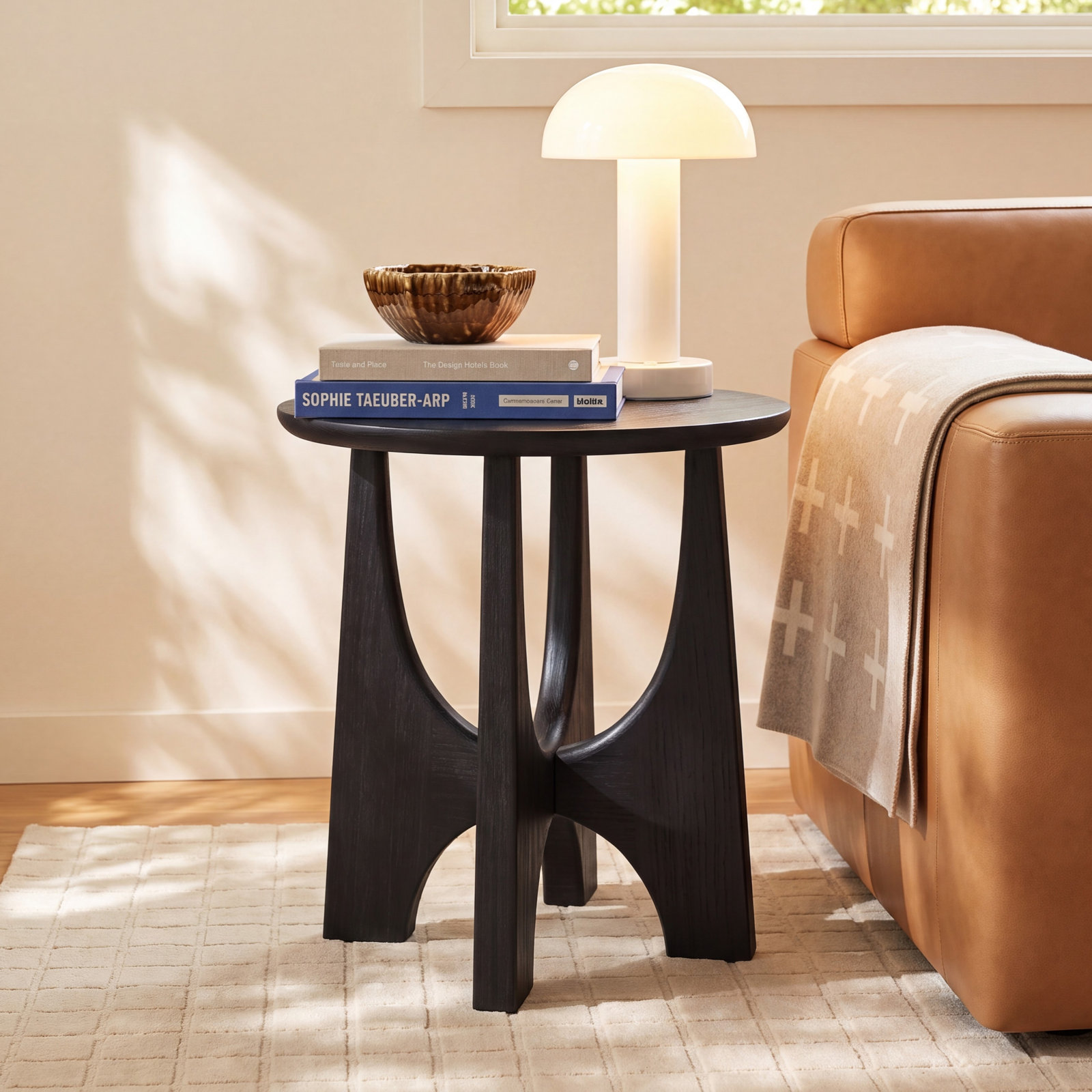 Dunnigan Solid Wood End Table, Black