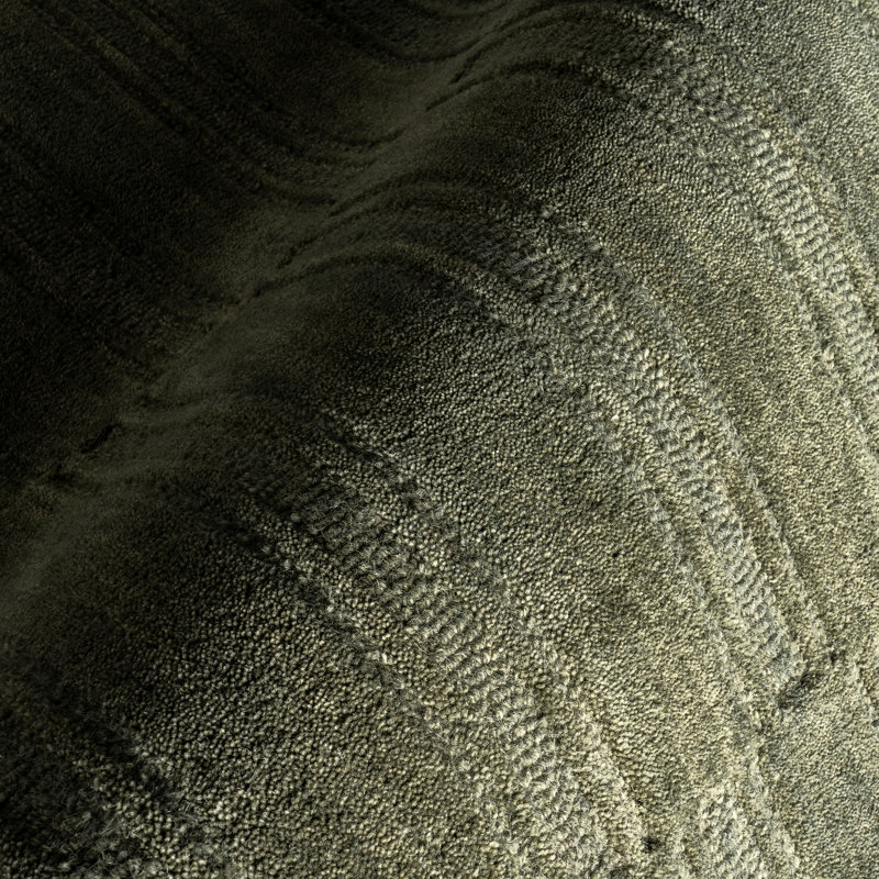 Olive Green Handmade Wool Tufted 6' x 9' Area Rug