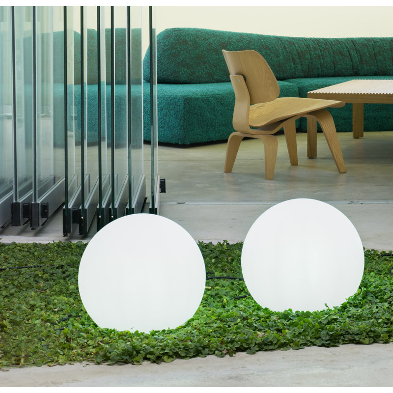 Plug-in Integrated LED Outdoor Globe Light, 16" H x 14" W x 14" D