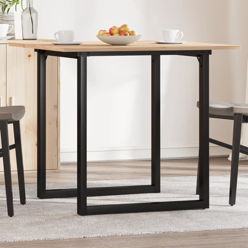 Solid Wood Top Dining Table, 75cm H x 90cm W x 90cm D