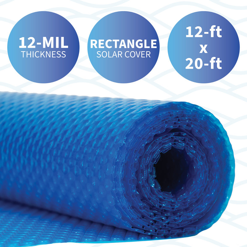 Solar Blanket for Rectangular In-Ground Pools - Blue, 12' x 20'