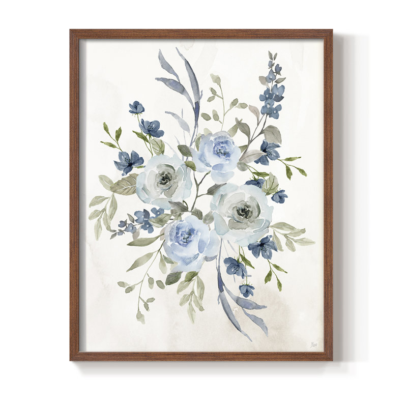 Sweet Blues I, reproduction encadrée - bois massif, H 15 po x l 12 po, Noyer