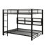 Lit superposé grand sur grand avec armoires de rangement, lit superposé en métal robuste avec lumières à DEL pour adultes