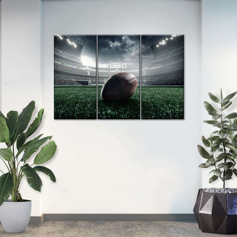 Ensemble de football sur toile sur toile 3 pièces, H 24 po x l 38 po x P 1 po