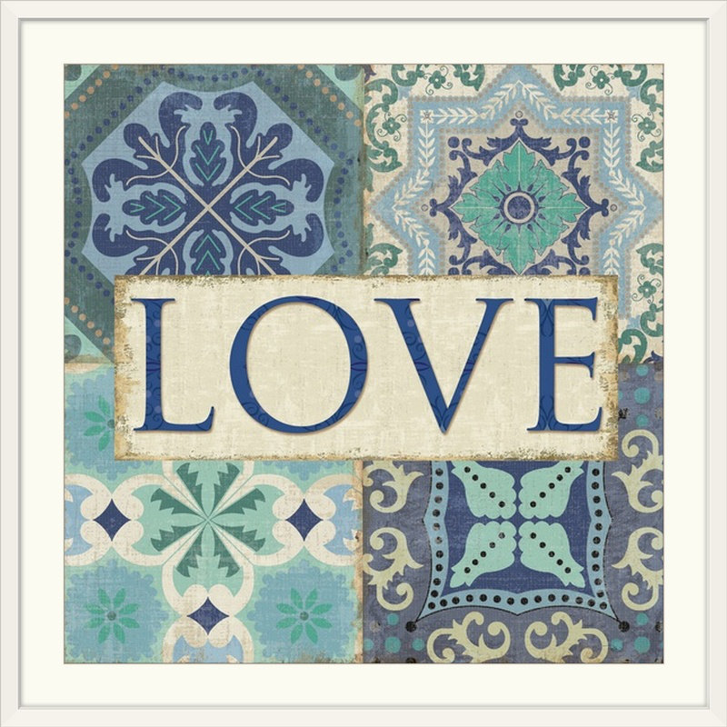 « i-love », reproduction d’impression Santorini, H 35 po x l 35 po x P 1,5 po, Toile