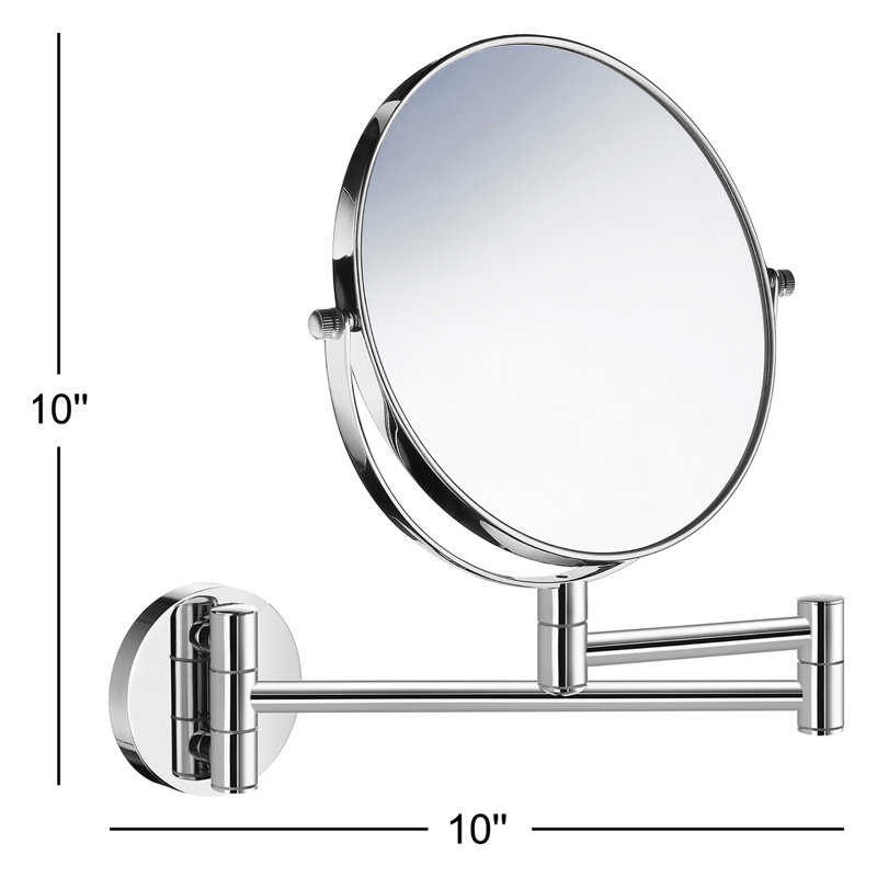 Wall mounted extendable 7's magnification & normal make up/shaving mirror 