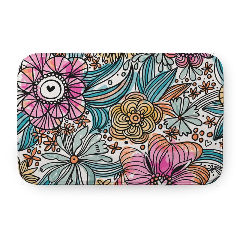 Tapis de bain Flora and Fauna, L 17 po x L 24 po, Orange