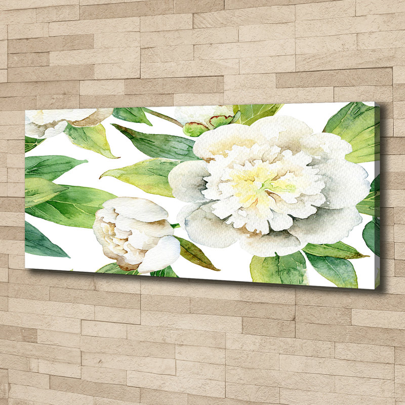 Peonies 1 Piece Wrapped Canvas Wall Art