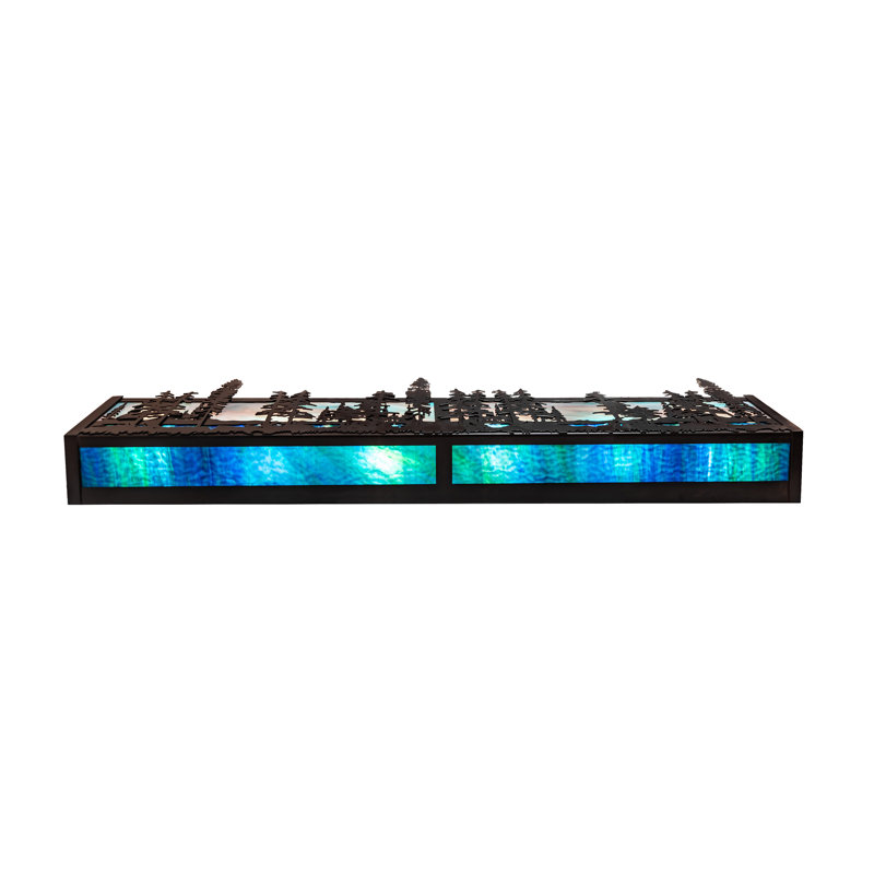 Rustic Lodge 4 - Light Bath Bar, 7" H x 72" W x 6.25" D, Blue/Green/Purple, Timeless Bronze