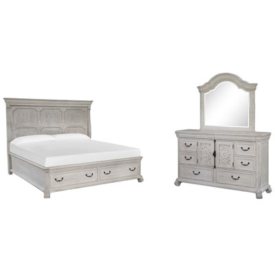 Très grand lit californien avec commode et tiroir avec miroir