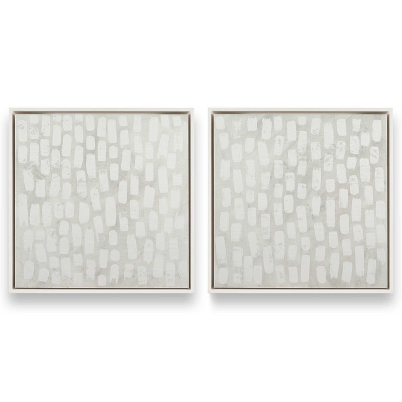 Wave Formations Duo I, ensemble de 2 impressions sur toile, Cadre flottant, H 37 po x l 50 po x P 1,75 po, Blanc opaque