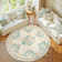 Vintage Floral Distressed Design Non-Slip Low-Pile Soft Thin Faux Wool Area Rug