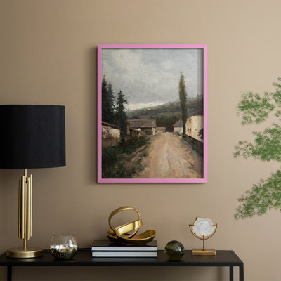 «Vintage Landscape CCX III», reproduction encadrée - bois massif