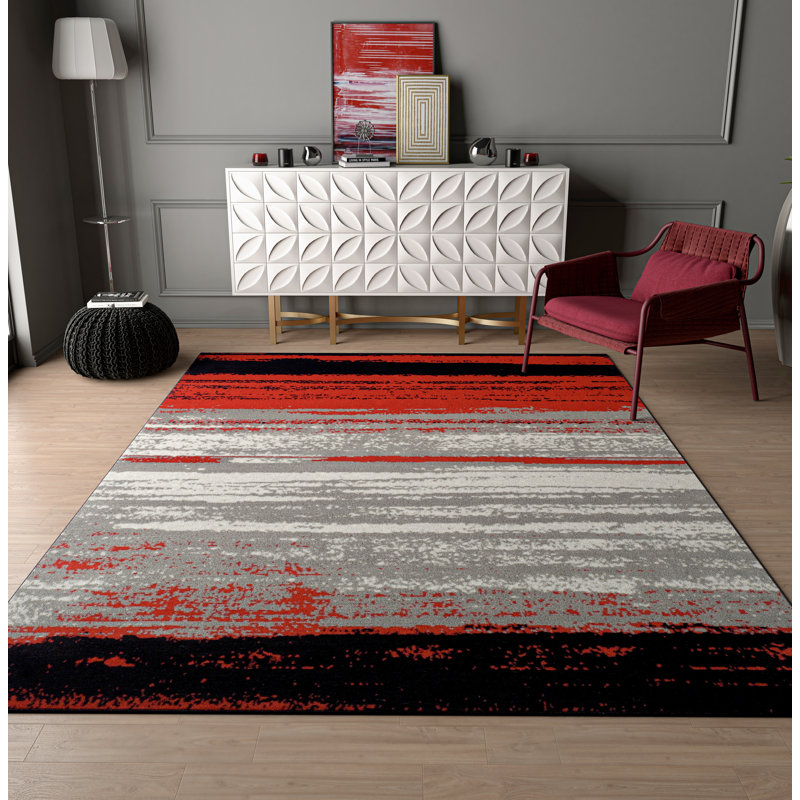Tapis modernes Mcnab 95 pour le salon, Rectangle 5 pi x 8 pi