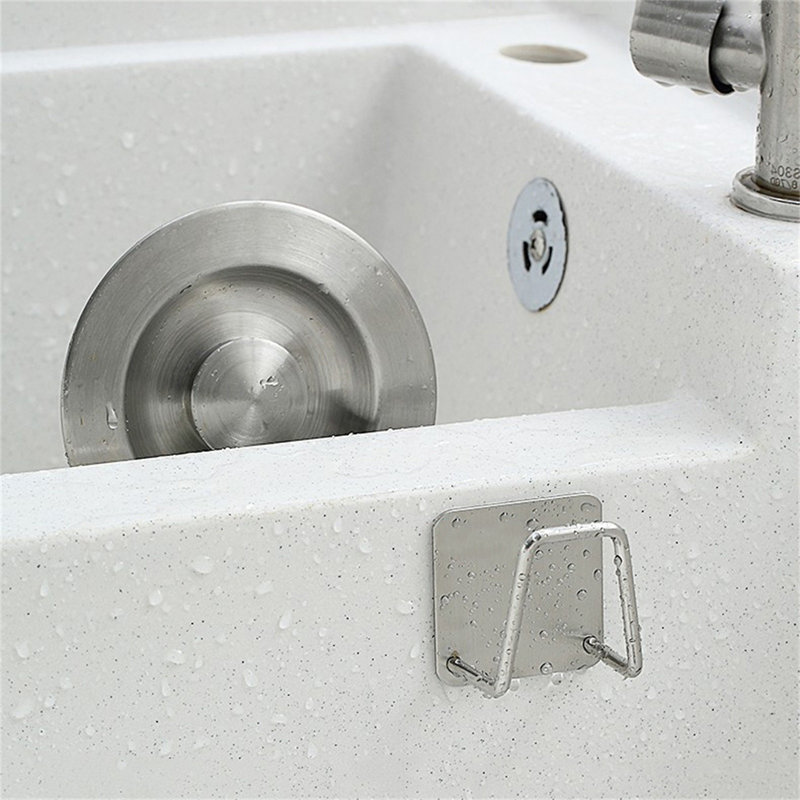 Rack Kitchen 304 Stainless Steel Sponges Self Adhesive Sink Sponge Drainer Drying Rack Kitchen Sink Accessories Storage Organizer