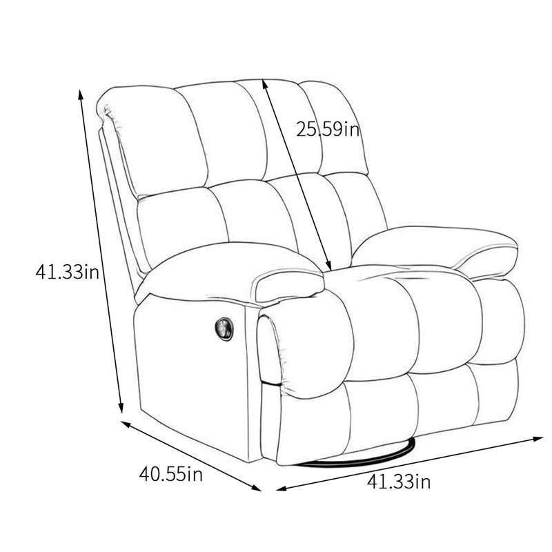 Fauteuil inclinable avec tissu écologique et accoudoir pivotant rembourré, Crème