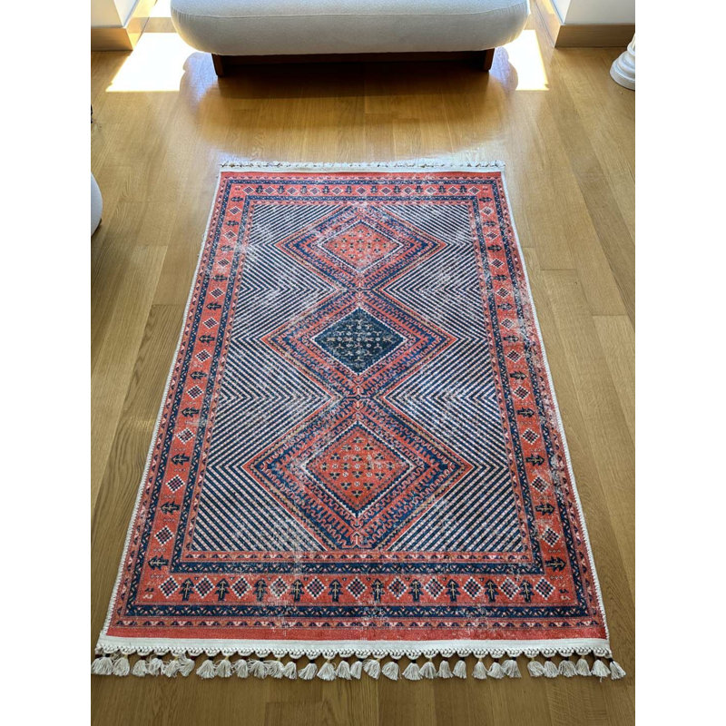 Nashayla Performance Washable Moroccan Indoor / Outdoor Rug, Square 2'7"