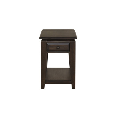 Mahogany Traditional Chairside Table W/ Storage