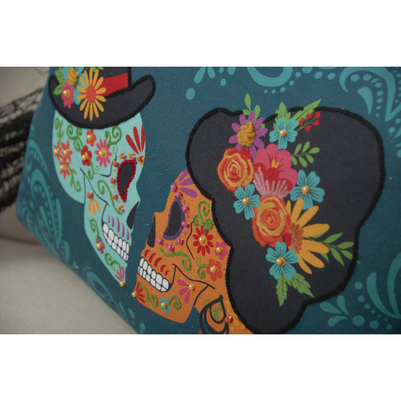18" x 14" Sugar Skull Couple Throw Pillow