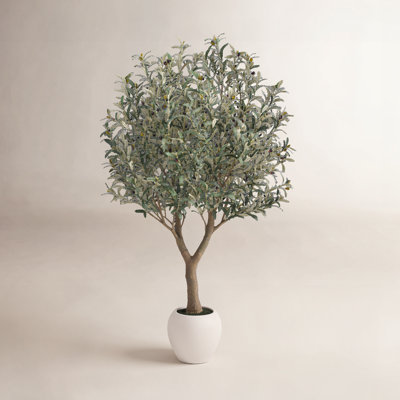 Tasmin Artificial Olive Tree in White Planter