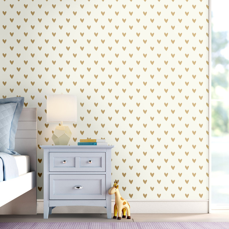 Rouleau de papier peint adhésif Cune Gold Heart Spot L 16,5 pi x l 20,5 po