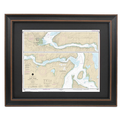 Puget Sound, Hammersley Inlet To Shelton | Nautical Chart | Framed Print
