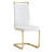 Rheese Set of 4 Modern Faux Leather Dining Chairs with Gold Metal Base and Handles-139606403