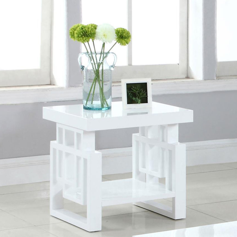 Rectangular End Table With Bottom Shelf