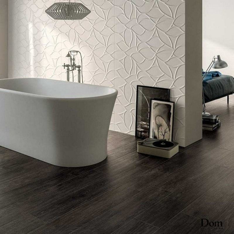 Castle Series 13" x 39" Ceramic Wall Tile, Pearl