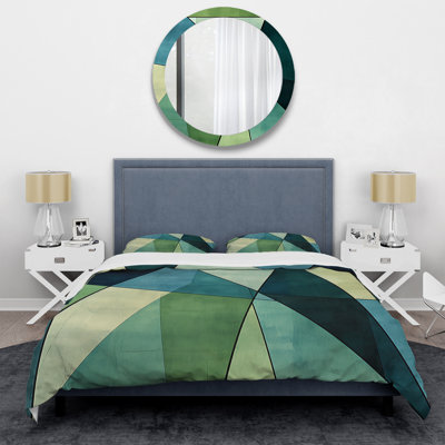 Ensemble de housse de couette Blue Green Window Tides II - Abstract Collages