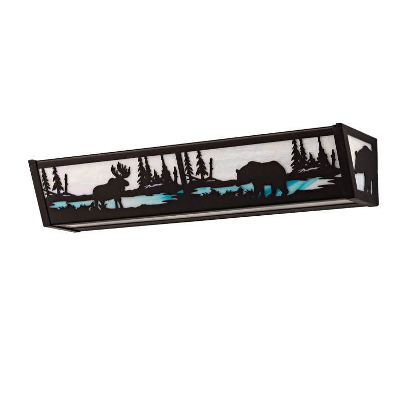Moose & Black Bear 4 - Light LED Vanity Light, Black/Orange