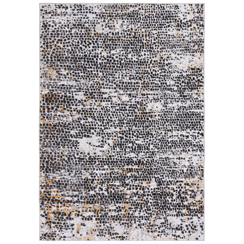 Alohi 254 Area Rug In Charcoal / Gold, Rectangle 9' x 12'