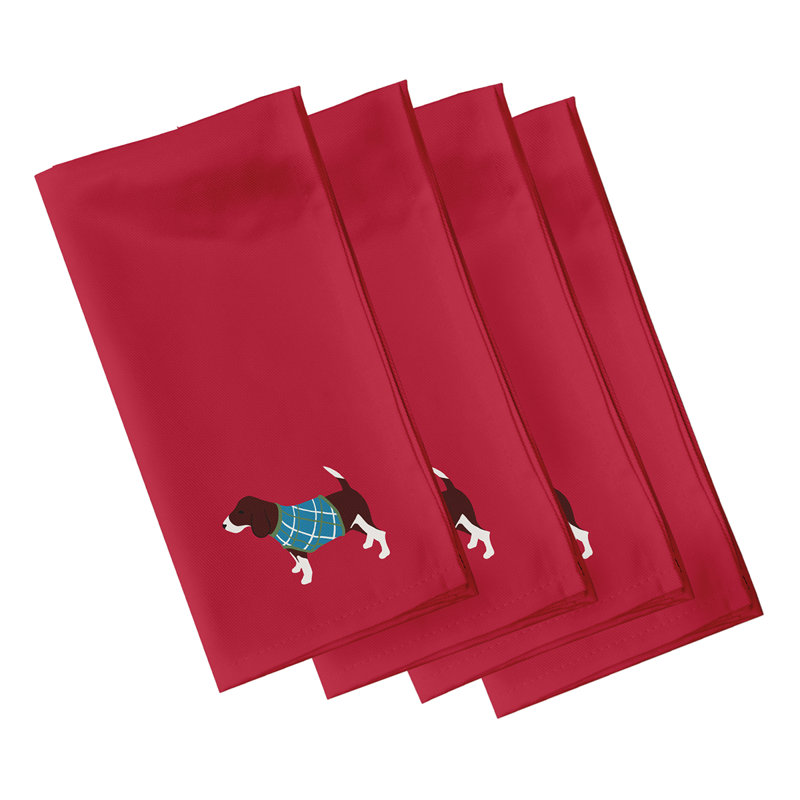 Chalonda Polyester Square Napkin, Red