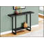 Table d'appoint moderne étroite, console latérale de canapé contemporaine avec structure en métal durable et plateau en stratifié noir élégant pour le vestibule-1358955587