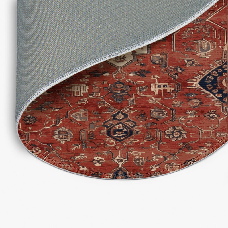 Tapis turc intérieur et extérieur brun, Rond 5 pi