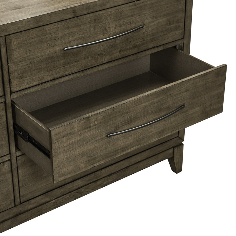 Hinkle Queen Panel Bed, Dresser & Mirror Bedroom Set, 3 Pcs: Bed, Dresser, Mirror, Queen