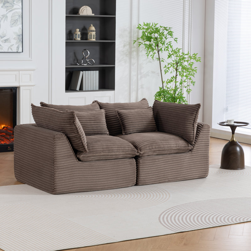 Canapé modulaire surdimensionné de 74,8 po de large avec canapé modulaire True Relax Comfy et sièges larges et profonds, Tan