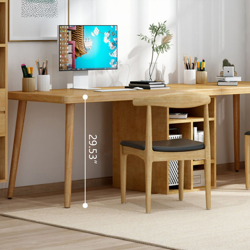 Bureau rectangulaire en bois massif Burlywood, H 29,53 po x l 70,87 po x P 23,62 po