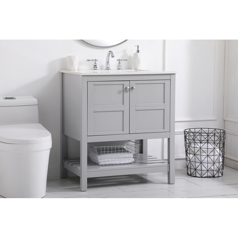 Ensemble de meuble-lavabo simple 30 po Krish, Gris