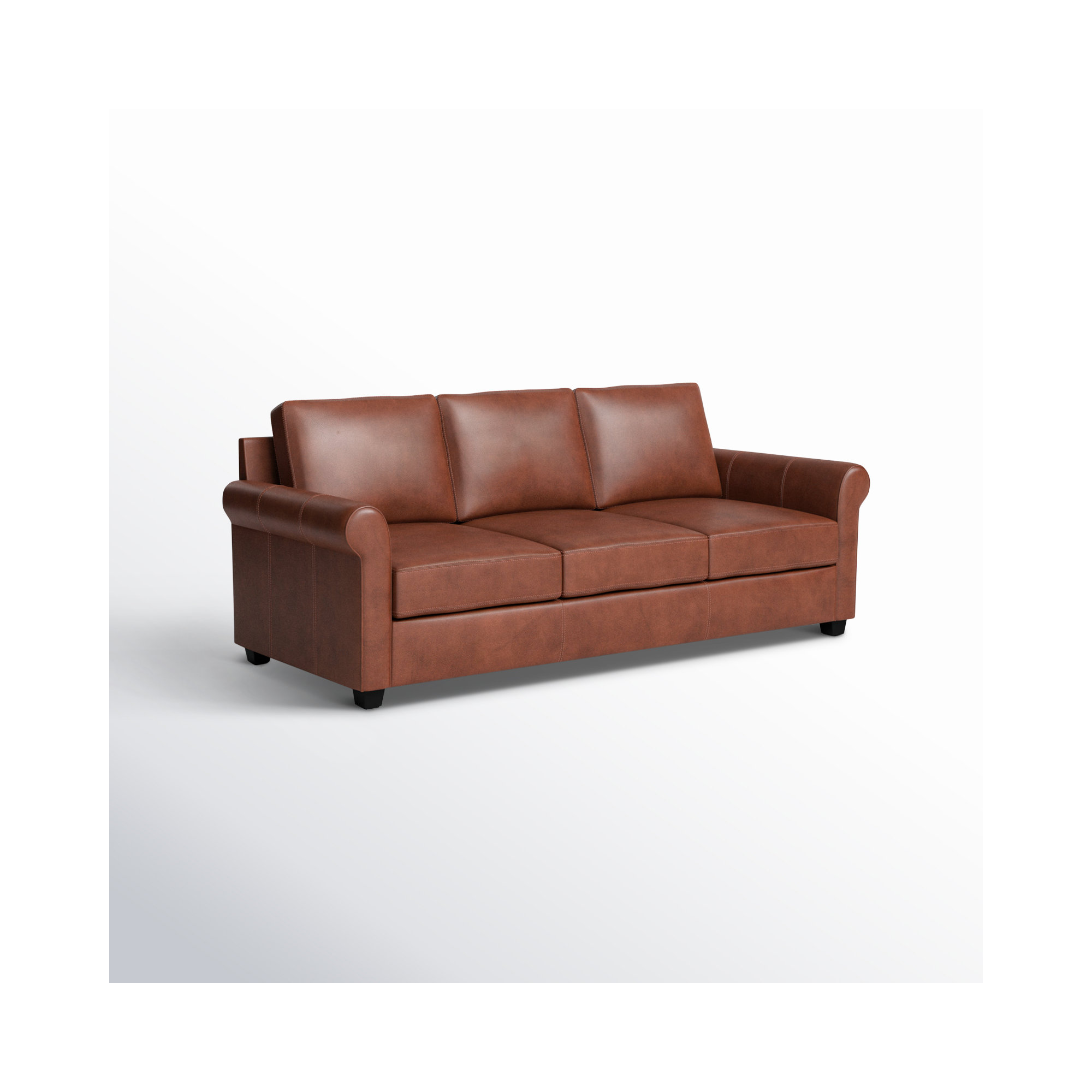 Cataldo 86'' Upholstered Sofa, Sidekick Cobble Stone Genuine Leather