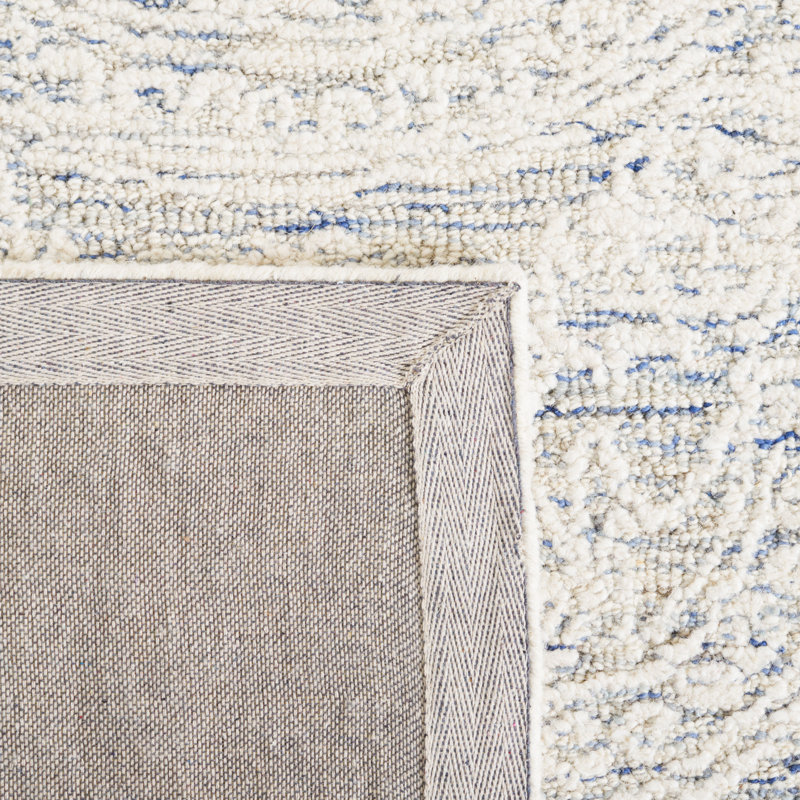 Bergeronnes Abstract Hand Tufted Wool Oriental Rug, Square 6'