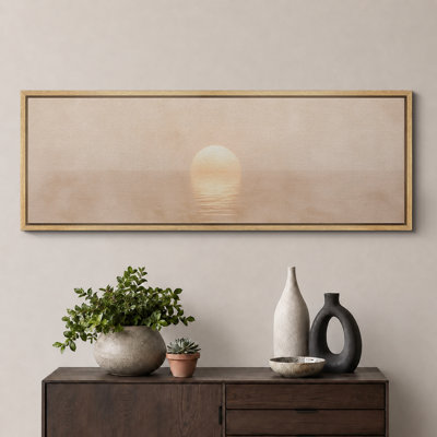 Minimalist Sunset Over Calm Sea Landscape Wall Decor Extra Large Pictures Framed Canvas Print Wall Art