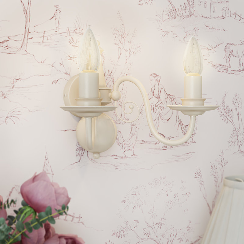 Aubervilliers Candle Wall Light, Beach Ivory Metal