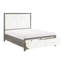 Grand lit avec rangement et plateforme pour chambre grise